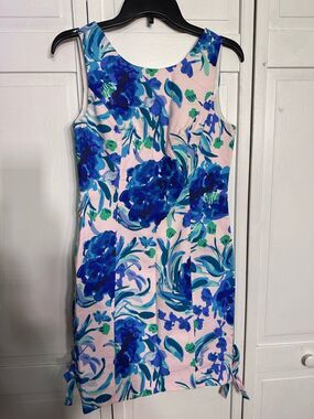 Lilly Pulitzer Pink Dress with Blue Floral Print
